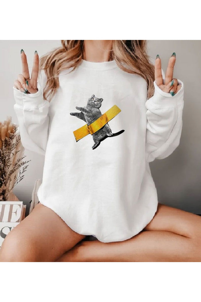 Premium Oversize Kesim Uzun Kollu Baskılı Sweatshirt