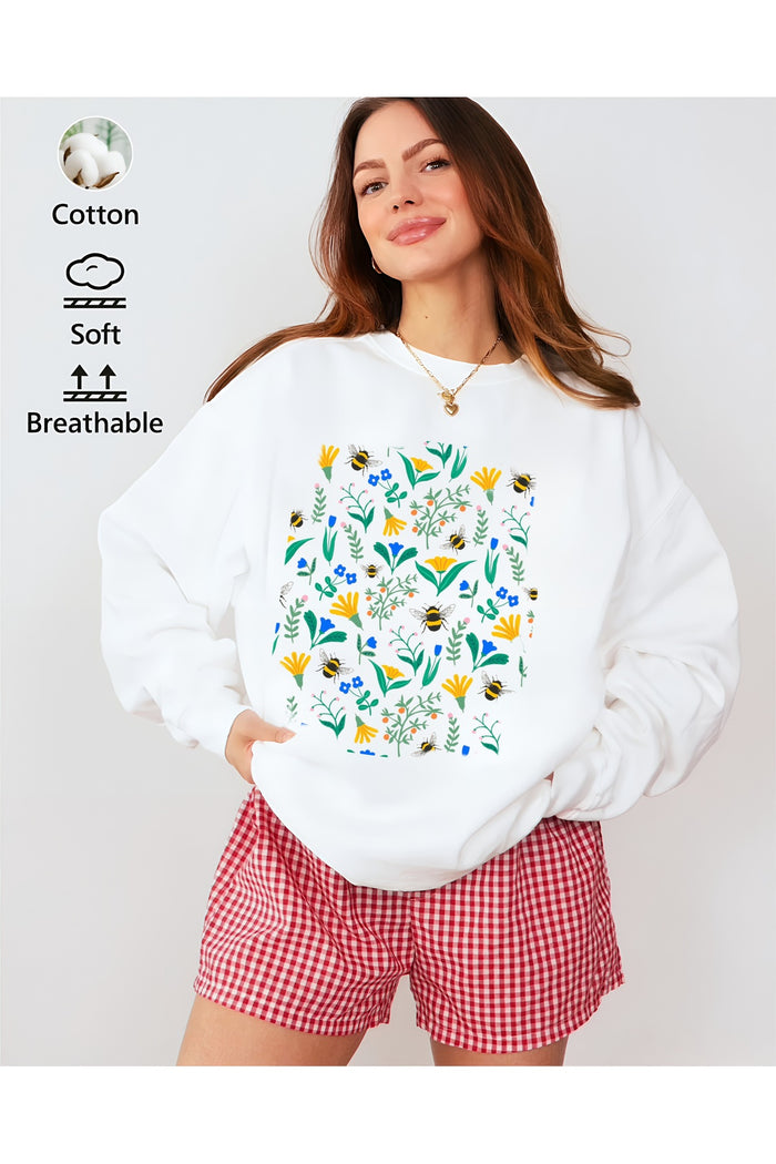 Premium Oversize Kesim Uzun Kollu Baskılı Sweatshirt