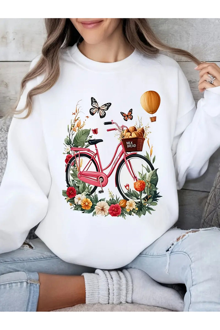 Premium Oversize Kesim Uzun Kollu Baskılı Sweatshirt