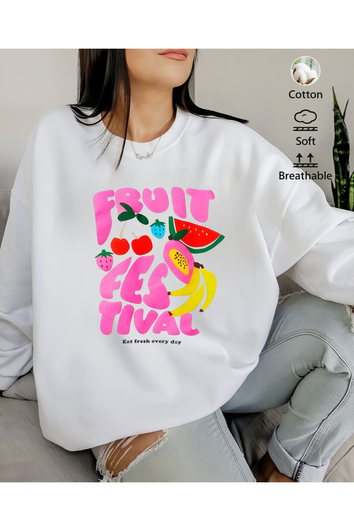 Premium Oversize Kesim Uzun Kollu Baskılı Sweatshirt