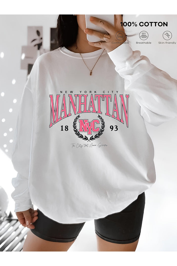 Premium Oversize Kesim Uzun Kollu Baskılı Sweatshirt
