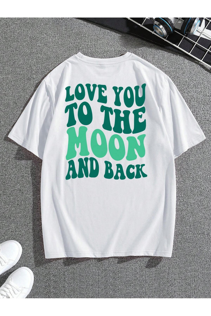 Unisex Beyaz Baskılı Organik Pamuk Oversize Kesim T-shirt