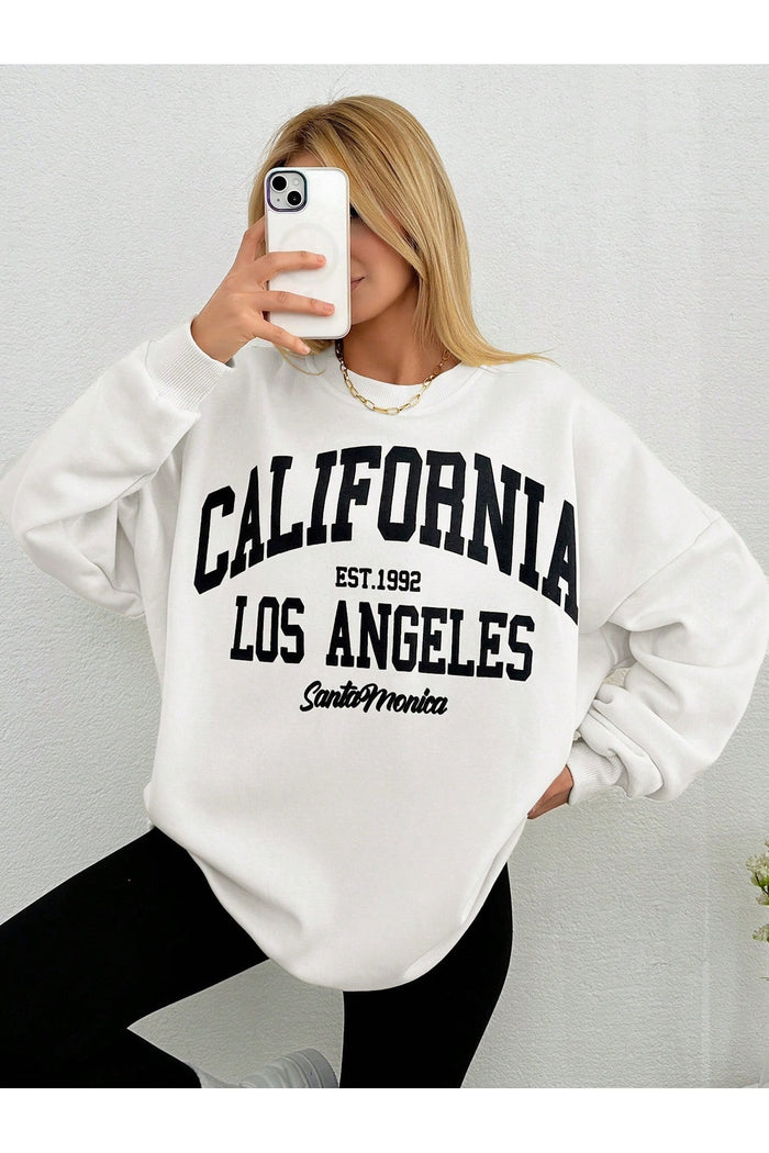 Premium Oversize Kesim Uzun Kollu Baskılı Sweatshirt