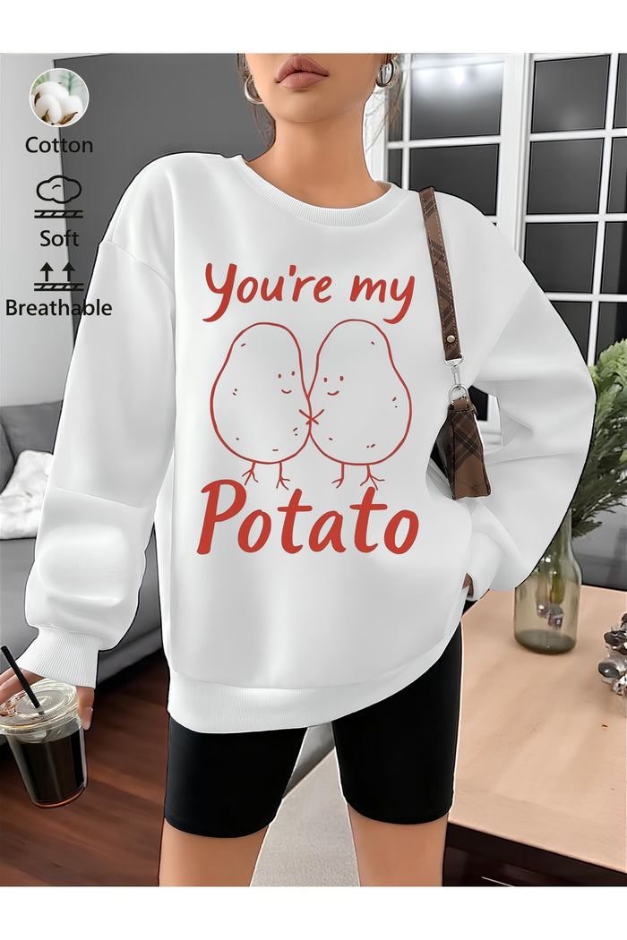 Premium Oversize Kesim Uzun Kollu Baskılı Sweatshirt