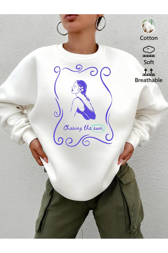 Premium Oversize Kesim Uzun Kollu Baskılı Sweatshirt