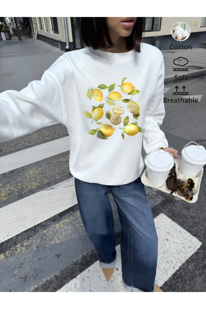 Premium Oversize Kesim Uzun Kollu Baskılı Sweatshirt