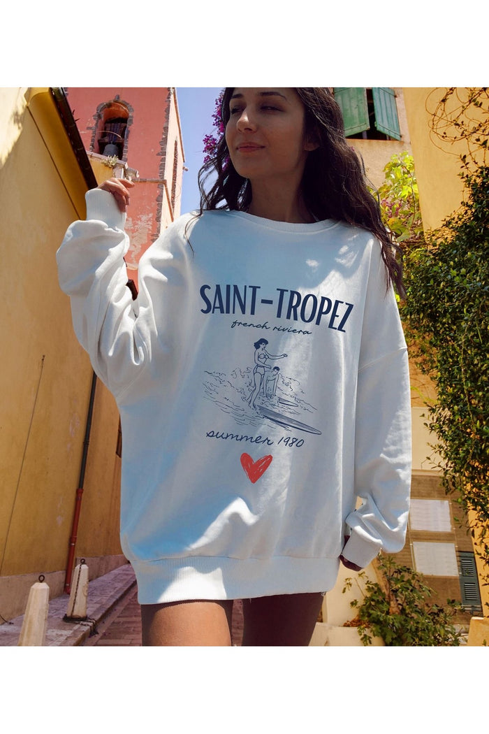 Premium Oversize Kesim Uzun Kollu Baskılı Sweatshirt