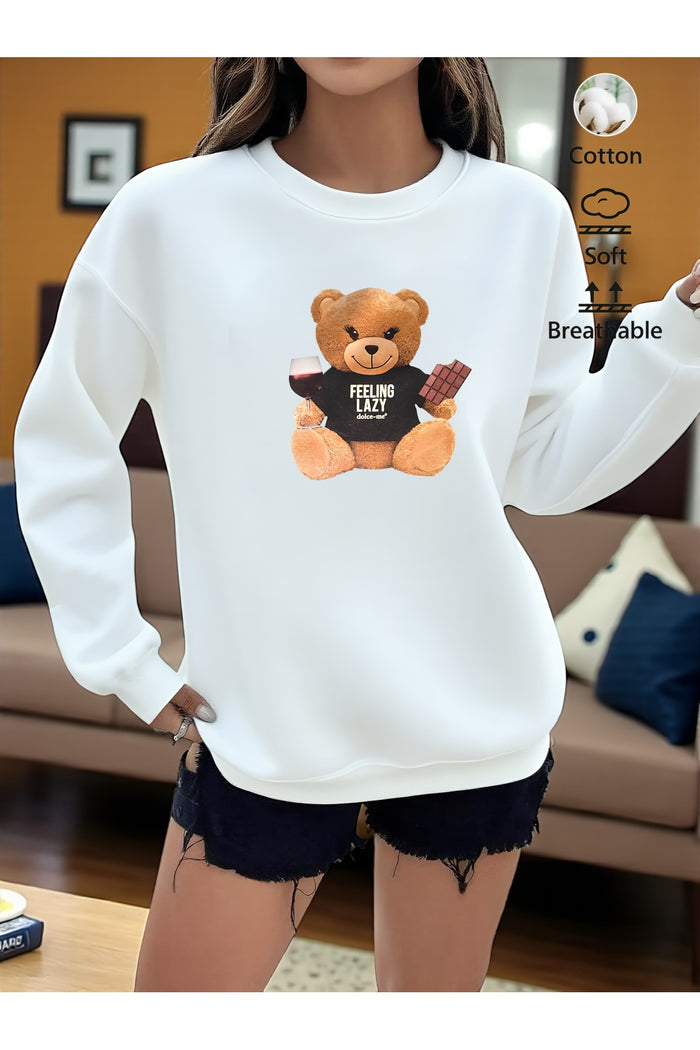 Premium Oversize Kesim Uzun Kollu Baskılı Sweatshirt