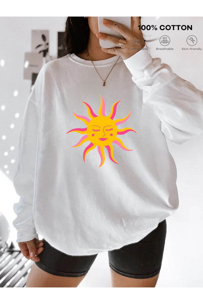 Premium Oversize Kesim Uzun Kollu Baskılı Sweatshirt