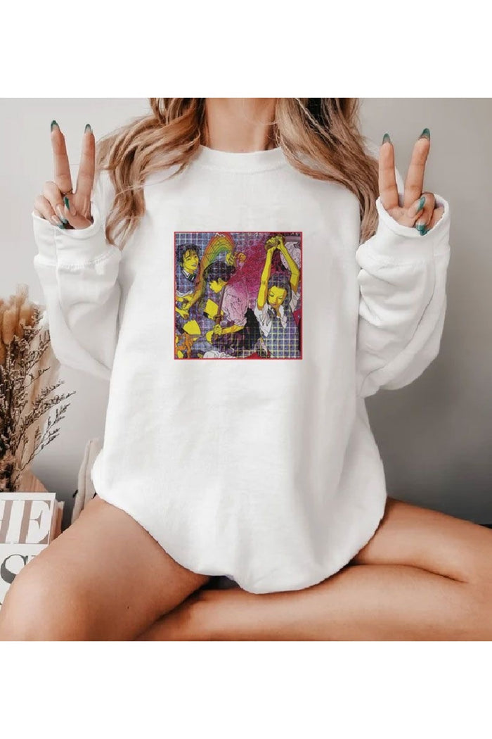 Premium Oversize Kesim Uzun Kollu Baskılı Sweatshirt