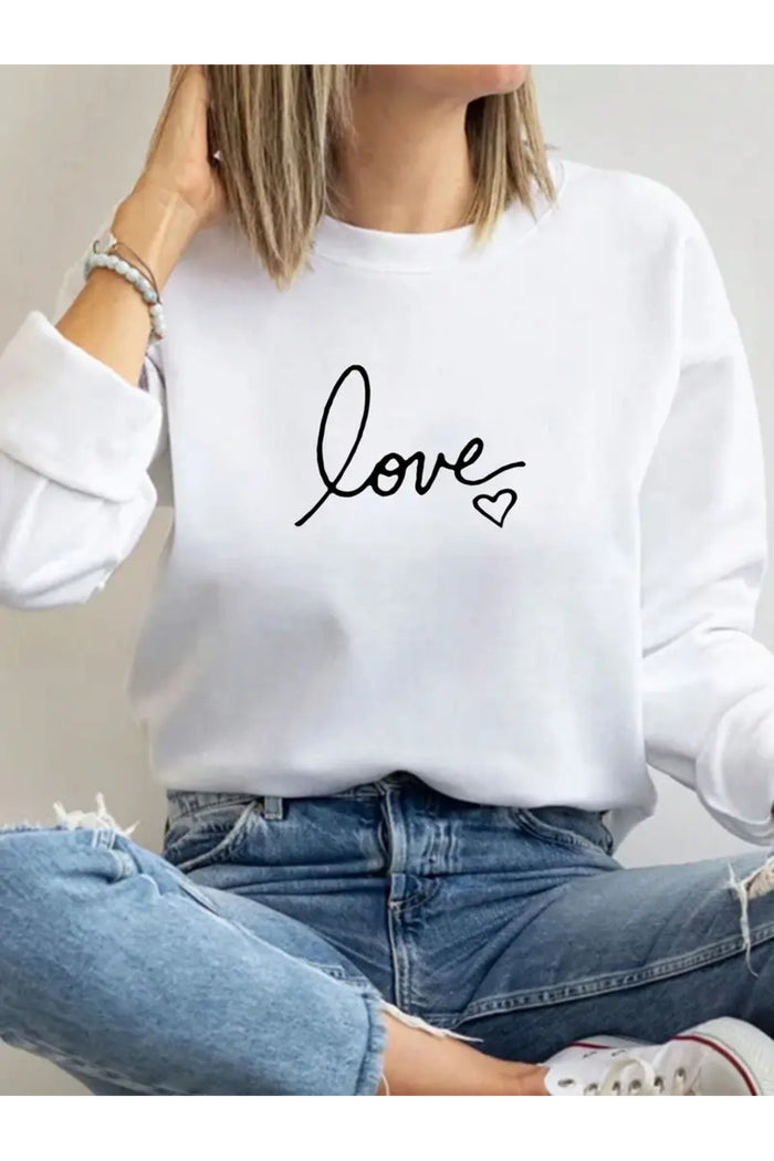 Premium Oversize Kesim Uzun Kollu Baskılı Sweatshirt