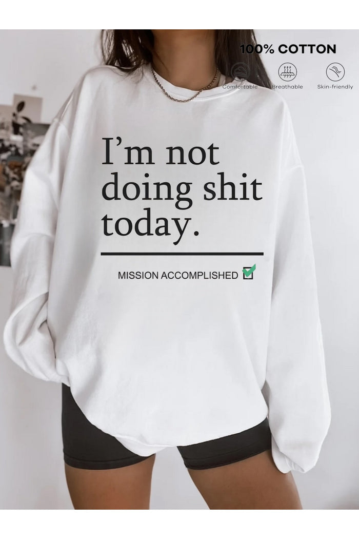 Premium Oversize Kesim Uzun Kollu Baskılı Sweatshirt