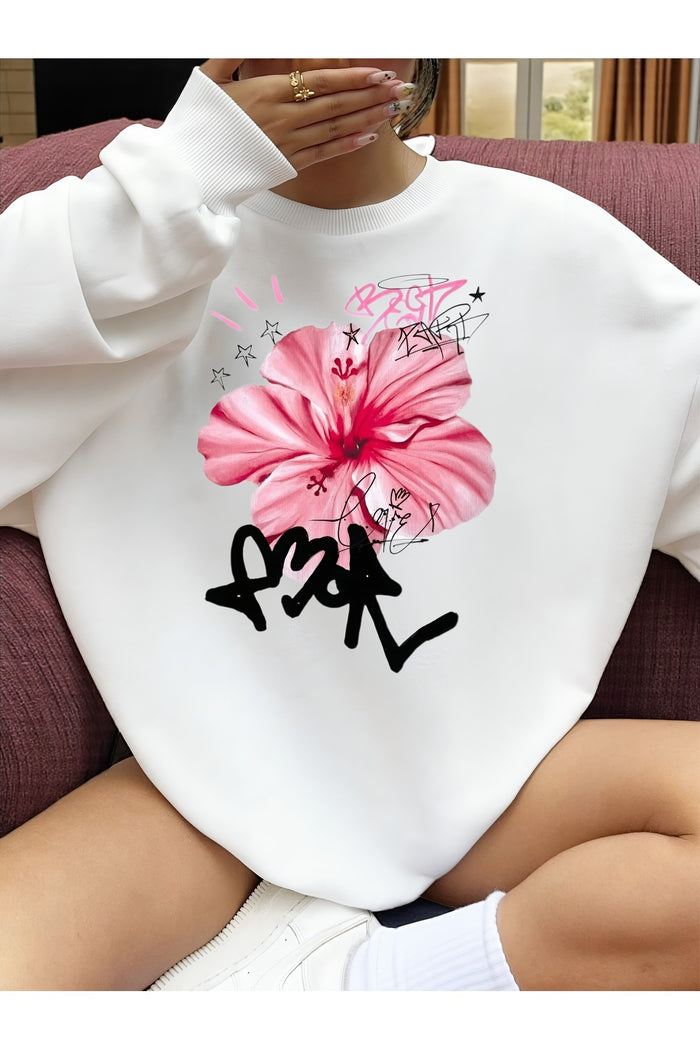 Premium Oversize Kesim Uzun Kollu Baskılı Sweatshirt