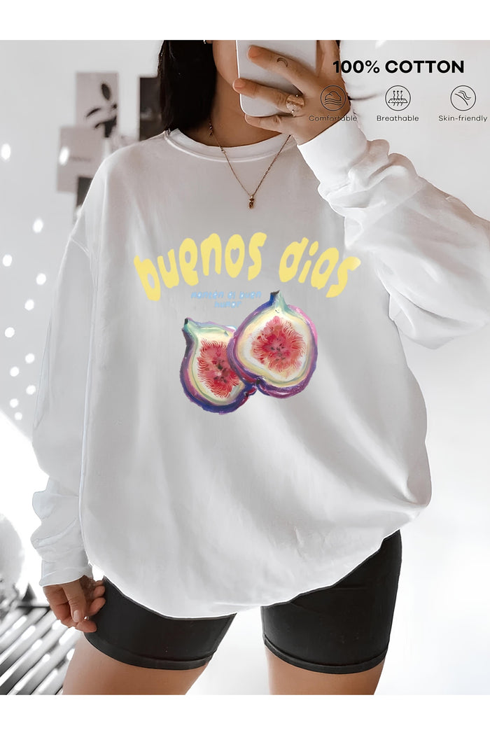 Premium Oversize Kesim Uzun Kollu Baskılı Sweatshirt