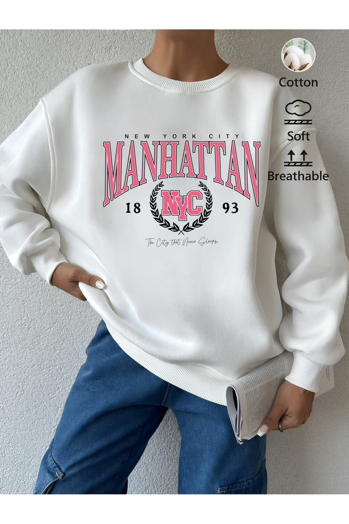 Premium Oversize Kesim Uzun Kollu Baskılı Sweatshirt
