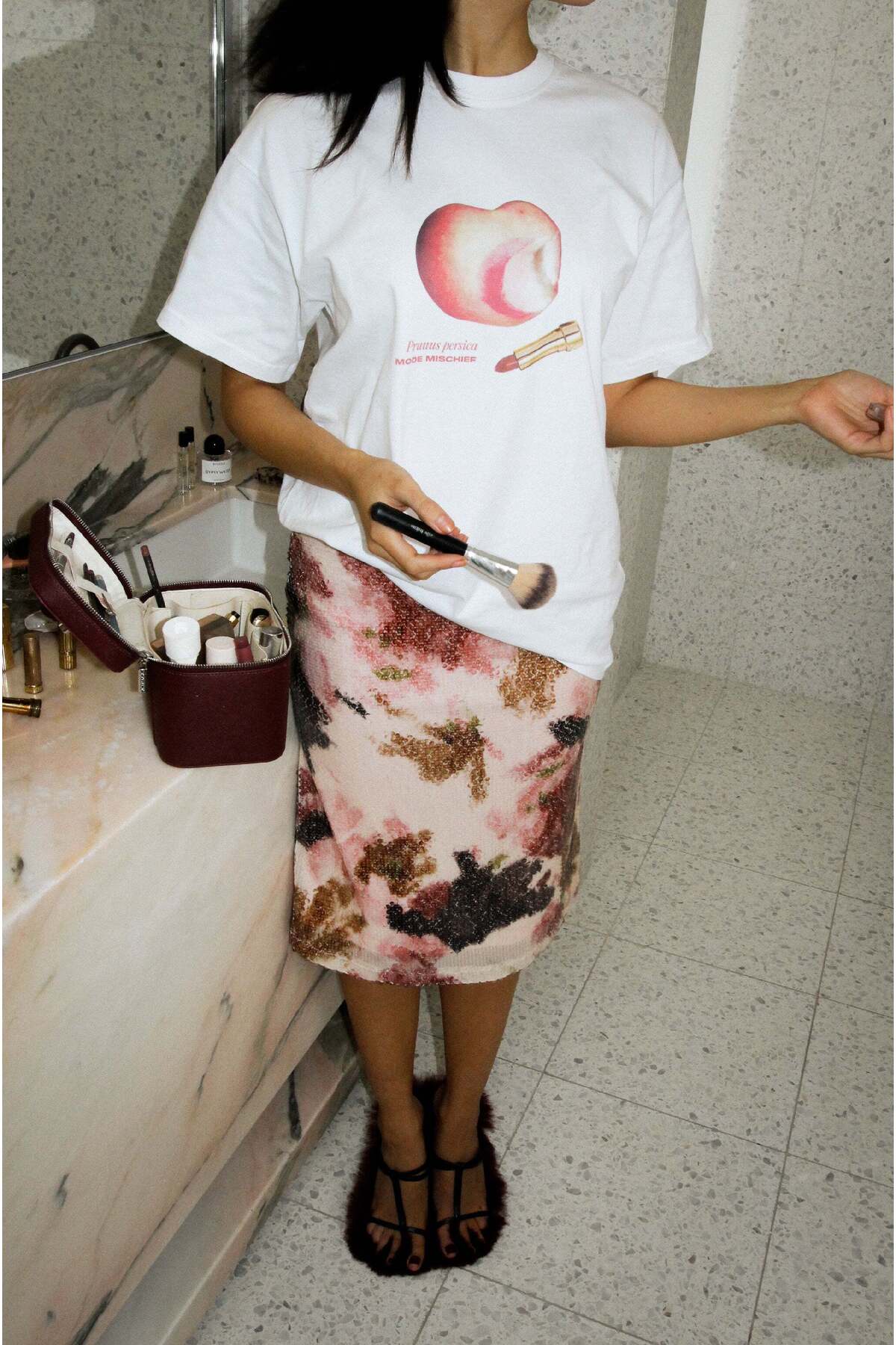 Amalfi Limited Edition Serisi Beyaz Organik Pamuk Oversize Kesim Kısa Kollu T-shirt