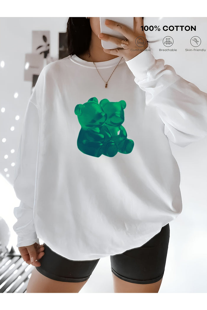 Premium Oversize Kesim Uzun Kollu Baskılı Sweatshirt