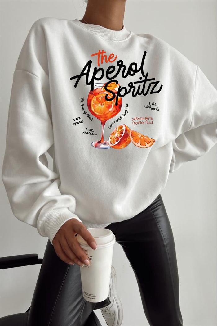 Premium Oversize Kesim Uzun Kollu Baskılı Sweatshirt