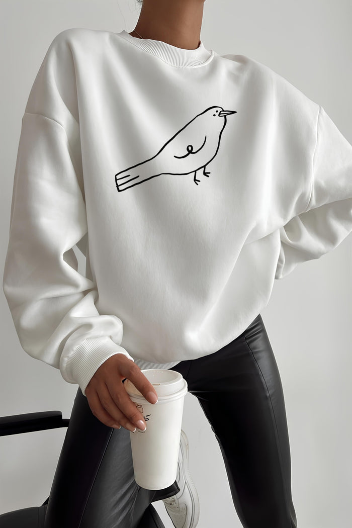 Premium Oversize Kesim Uzun Kollu Baskılı Sweatshirt