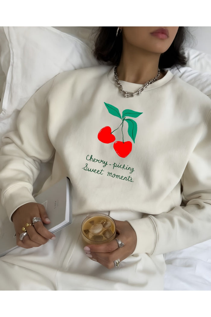 Premium Oversize Kesim Uzun Kollu Baskılı Sweatshirt