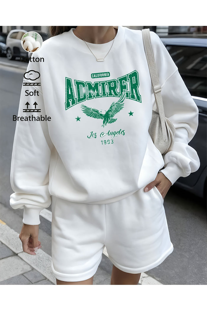 Premium Oversize Kesim Uzun Kollu Baskılı Sweatshirt