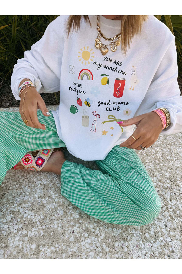 JC Ayıcık Baskılı Beyaz Organik Pamuk Sweatshirt