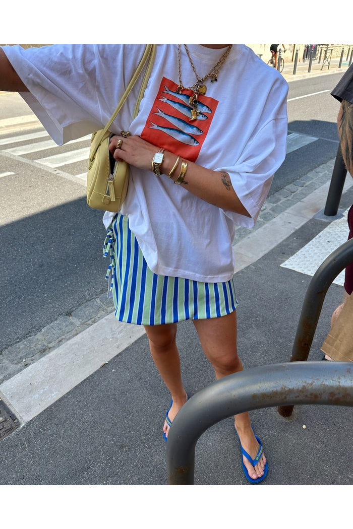 Amalfi Serisi Organik Pamuk Oversize Kesim Kısa Kollu T-shirt