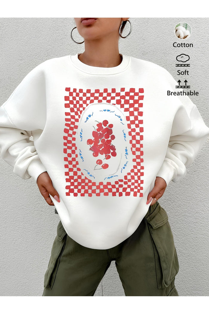 Premium Oversize Kesim Uzun Kollu Baskılı Sweatshirt