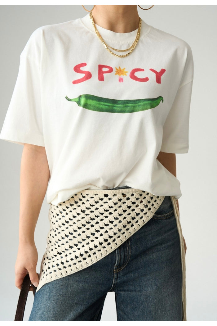 Oversize Kesim Kısa Kollu Baskılı T-shirt