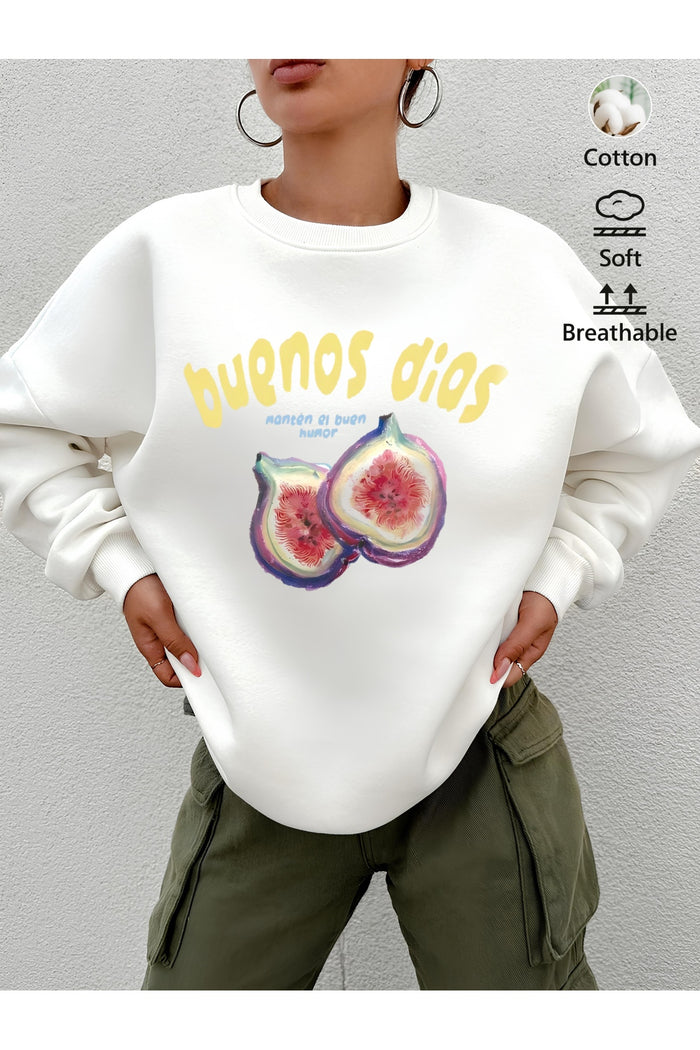 Premium Oversize Kesim Uzun Kollu Baskılı Sweatshirt