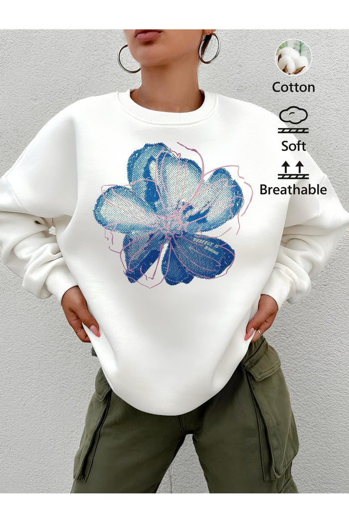 Premium Oversize Kesim Uzun Kollu Baskılı Sweatshirt