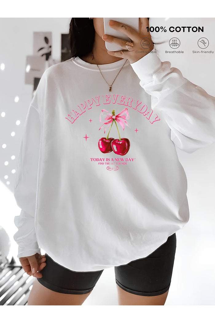 Premium Oversize Kesim Uzun Kollu Baskılı Sweatshirt