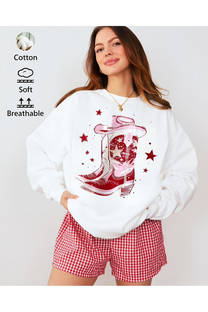 Premium Oversize Kesim Uzun Kollu Baskılı Sweatshirt