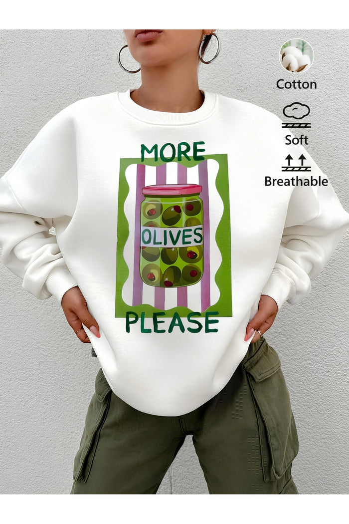 Premium Oversize Kesim Uzun Kollu Baskılı Sweatshirt
