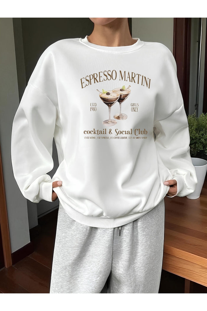 Premium Oversize Kesim Uzun Kollu Baskılı Sweatshirt
