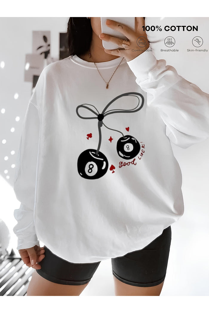 Premium Oversize Kesim Uzun Kollu Baskılı Sweatshirt