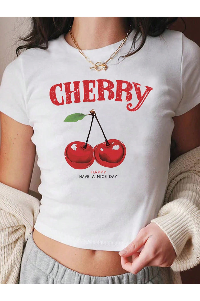 Archi Premium Serisi Baskılı Organik Pamuk Crop T-shirt