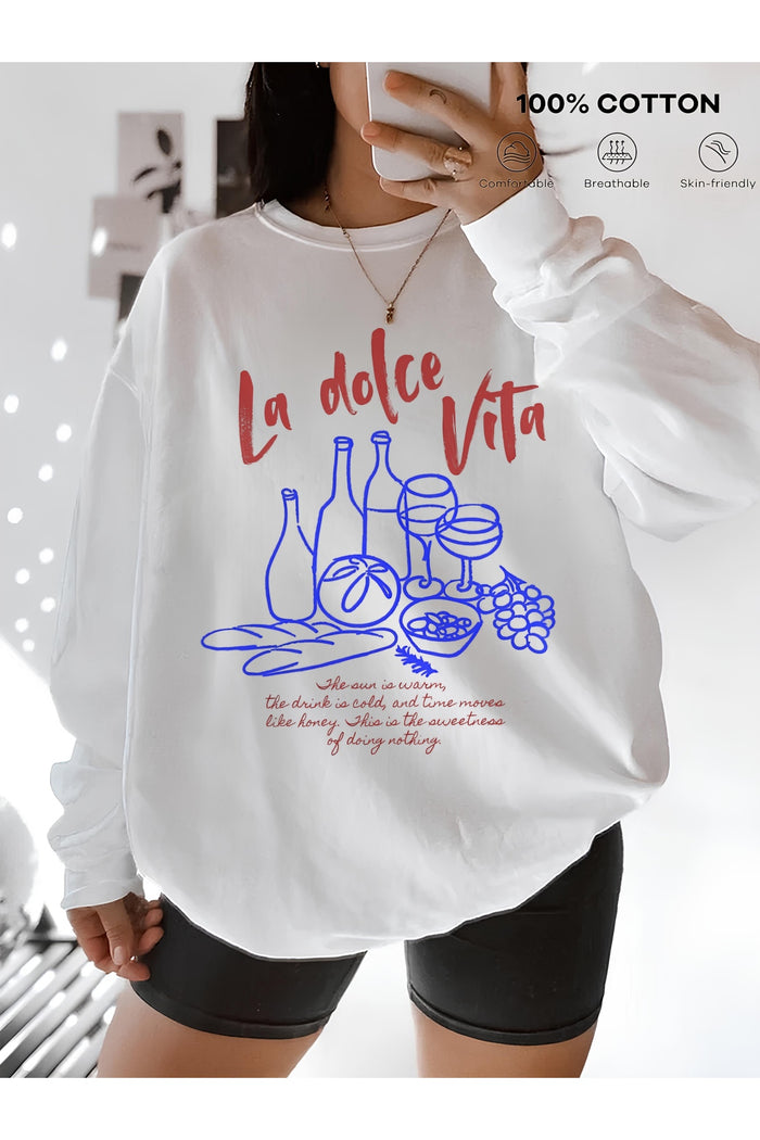 Premium Oversize Kesim Uzun Kollu Baskılı Sweatshirt