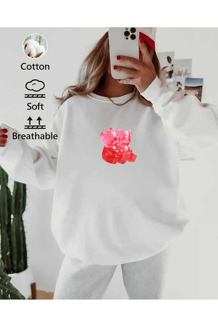 Premium Oversize Kesim Uzun Kollu Baskılı Sweatshirt