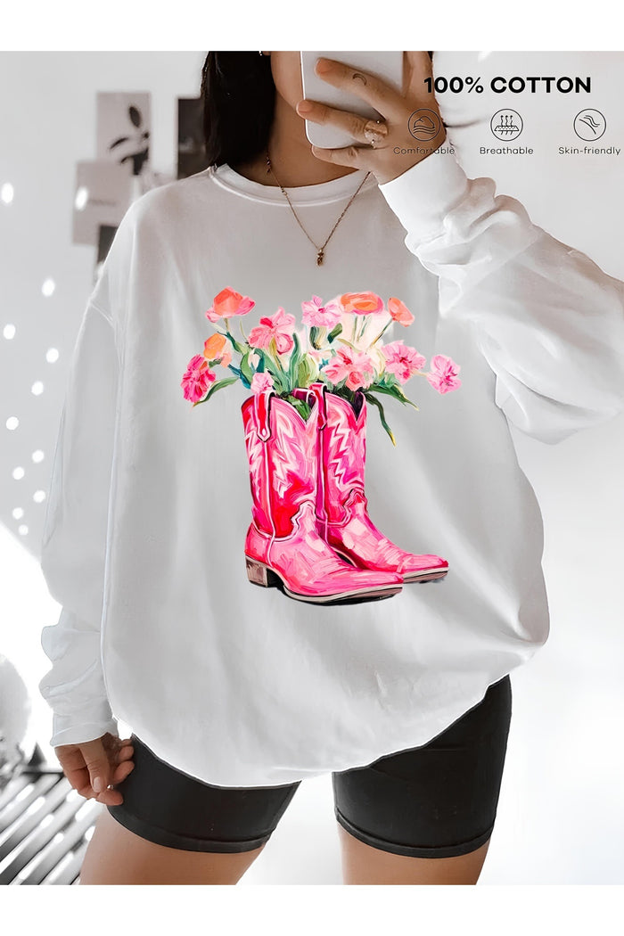 Premium Oversize Kesim Uzun Kollu Baskılı Sweatshirt