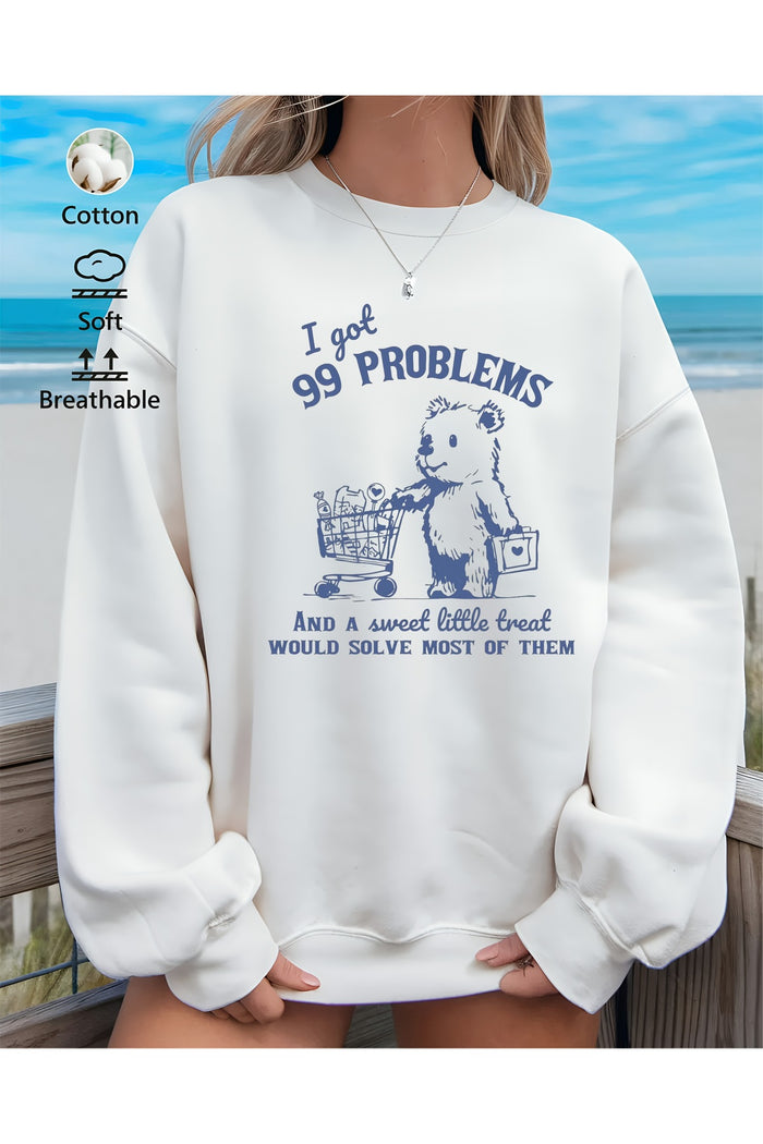 Premium Oversize Kesim Uzun Kollu Baskılı Sweatshirt