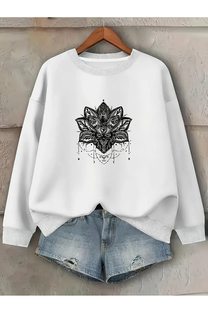 Premium Oversize Kesim Uzun Kollu Baskılı Sweatshirt