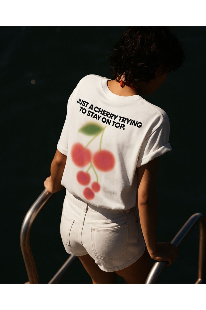 Oversize Kesim Kısa Kollu Baskılı T-shirt