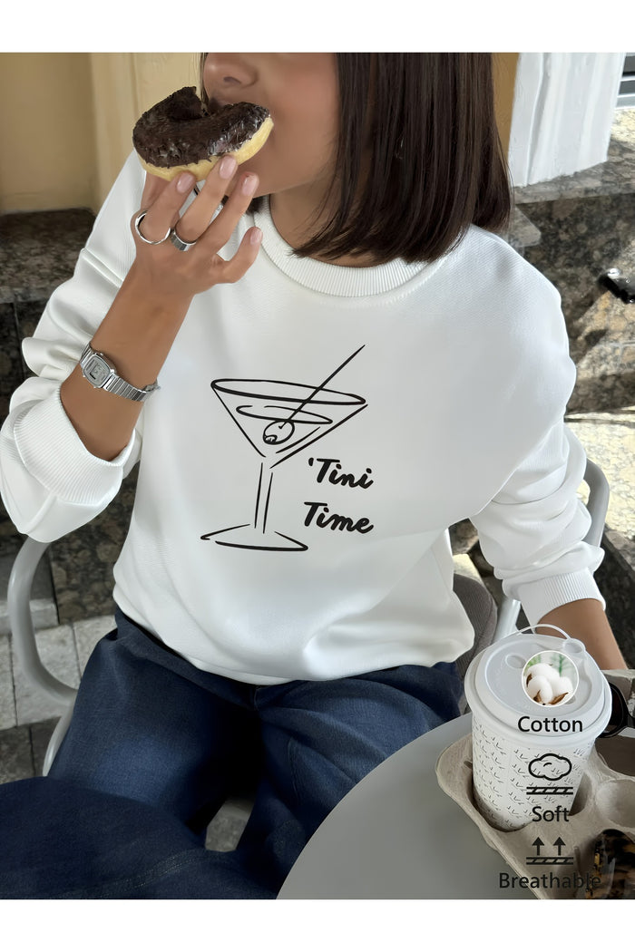 Premium Oversize Kesim Uzun Kollu Baskılı Sweatshirt