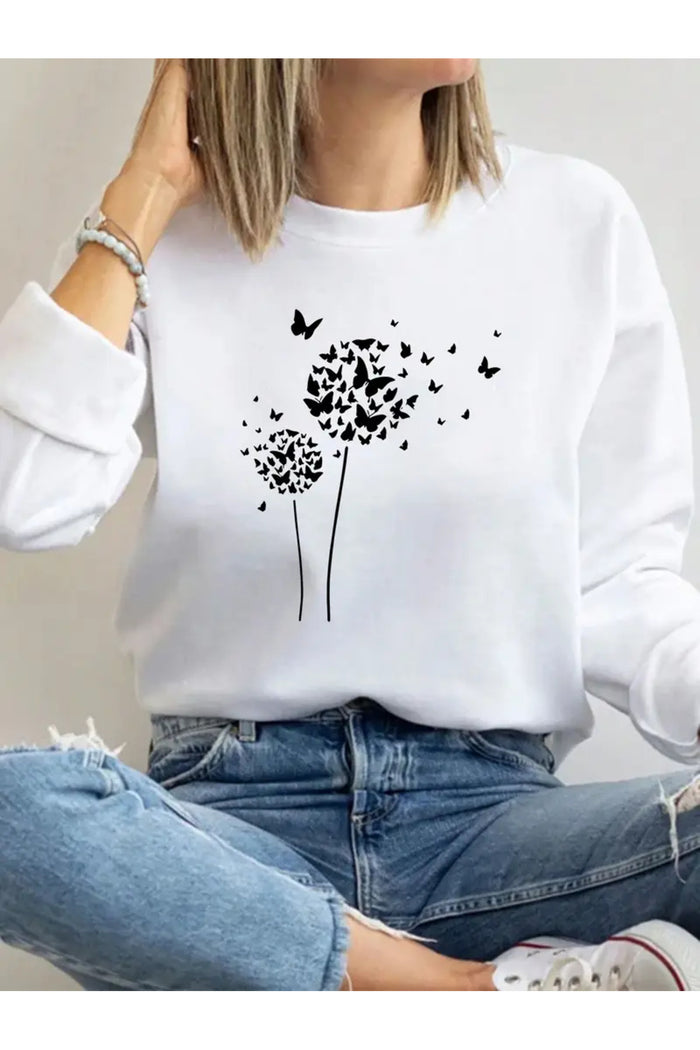 Premium Oversize Kesim Uzun Kollu Baskılı Sweatshirt