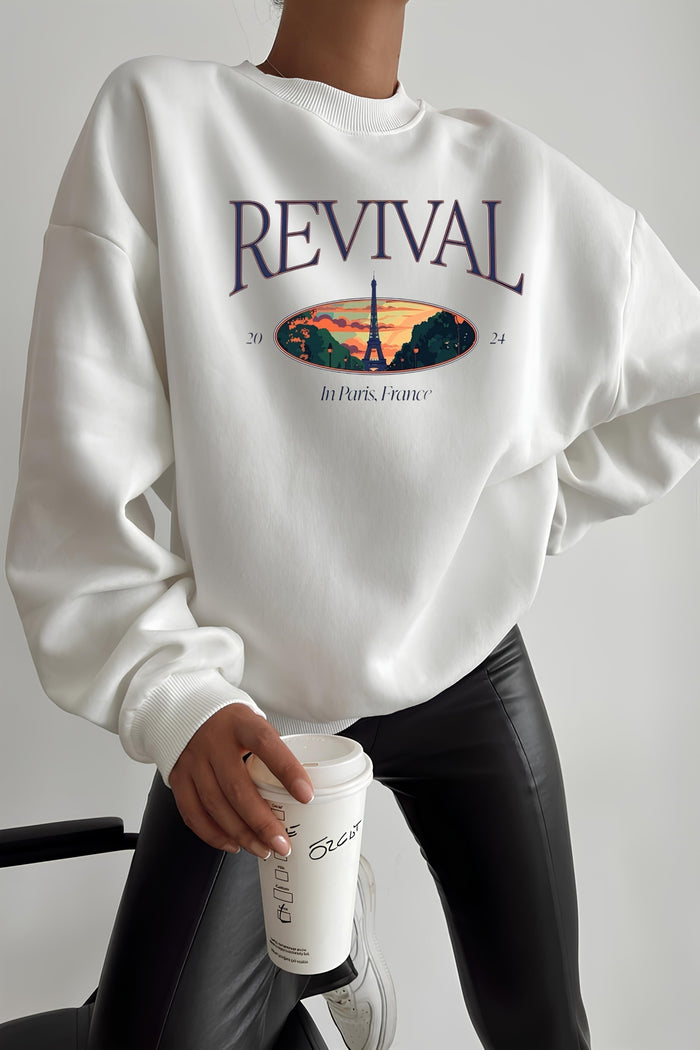 Premium Oversize Kesim Uzun Kollu Baskılı Sweatshirt