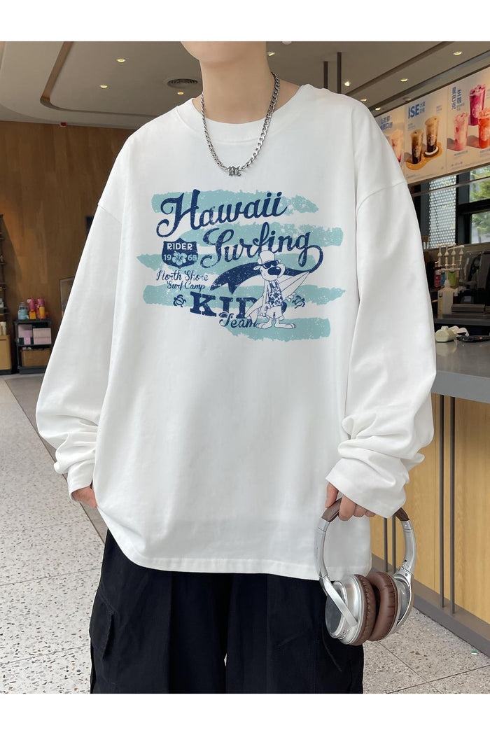 Premium Oversize Kesim Uzun Kollu Baskılı Sweatshirt