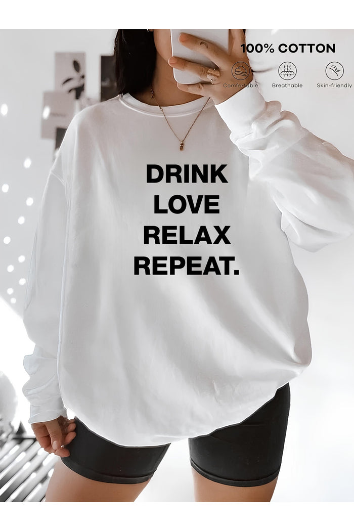 Premium Oversize Kesim Uzun Kollu Baskılı Sweatshirt