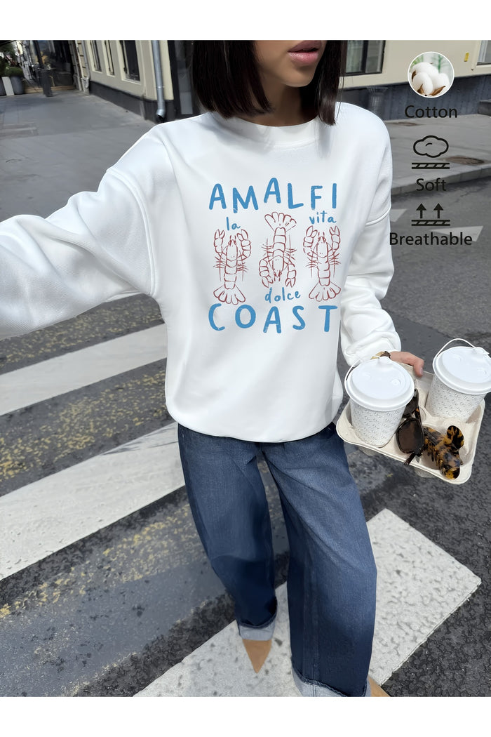 Premium Oversize Kesim Uzun Kollu Baskılı Sweatshirt