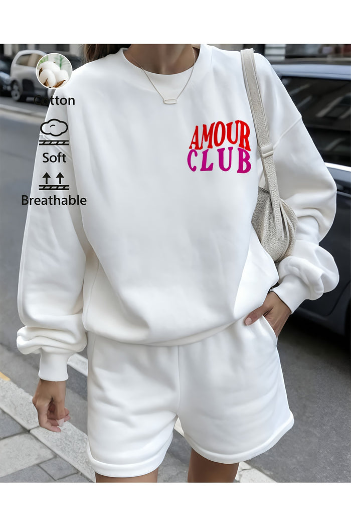 Premium Oversize Kesim Uzun Kollu Baskılı Sweatshirt